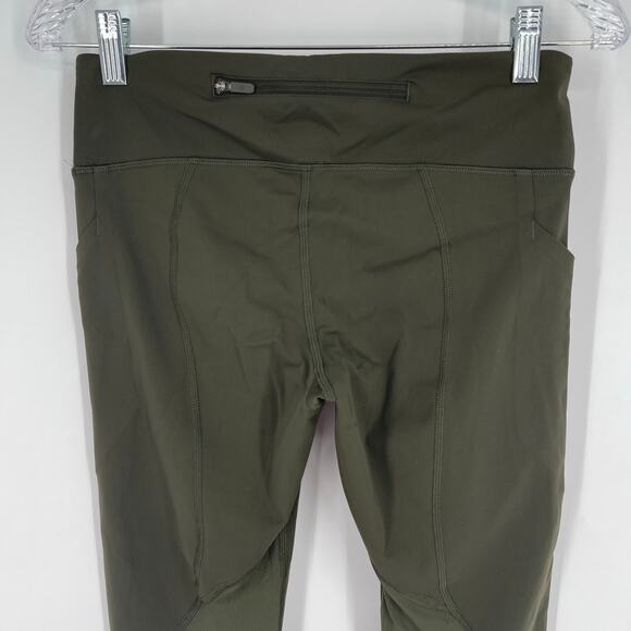 Lululemon Pace Rival Crop 22" Leggings Dark Olive Size 6 - Picture 3 of 7